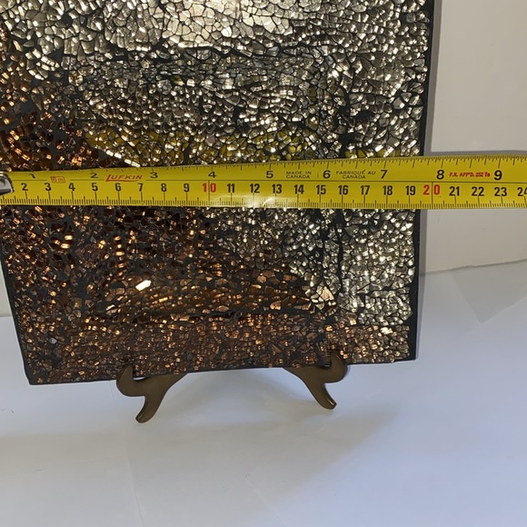 Metallic mercury glass crackle decorative plate and burnished brass planter - Picture 4 of 11